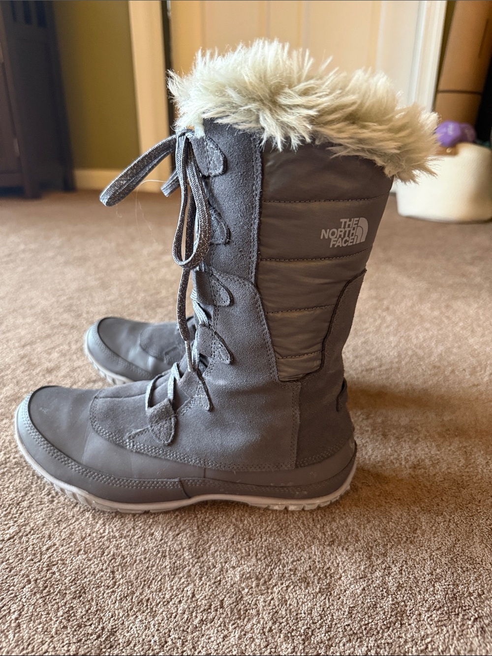 The North Face Women's Gray Nupste Purna Boots